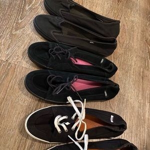 3 pairs of women’s vans slip ons size 8.5